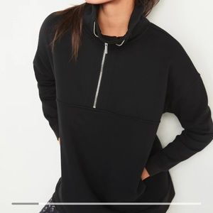 Half-Zip French Terry Funnel-Neck Sweatshirt
